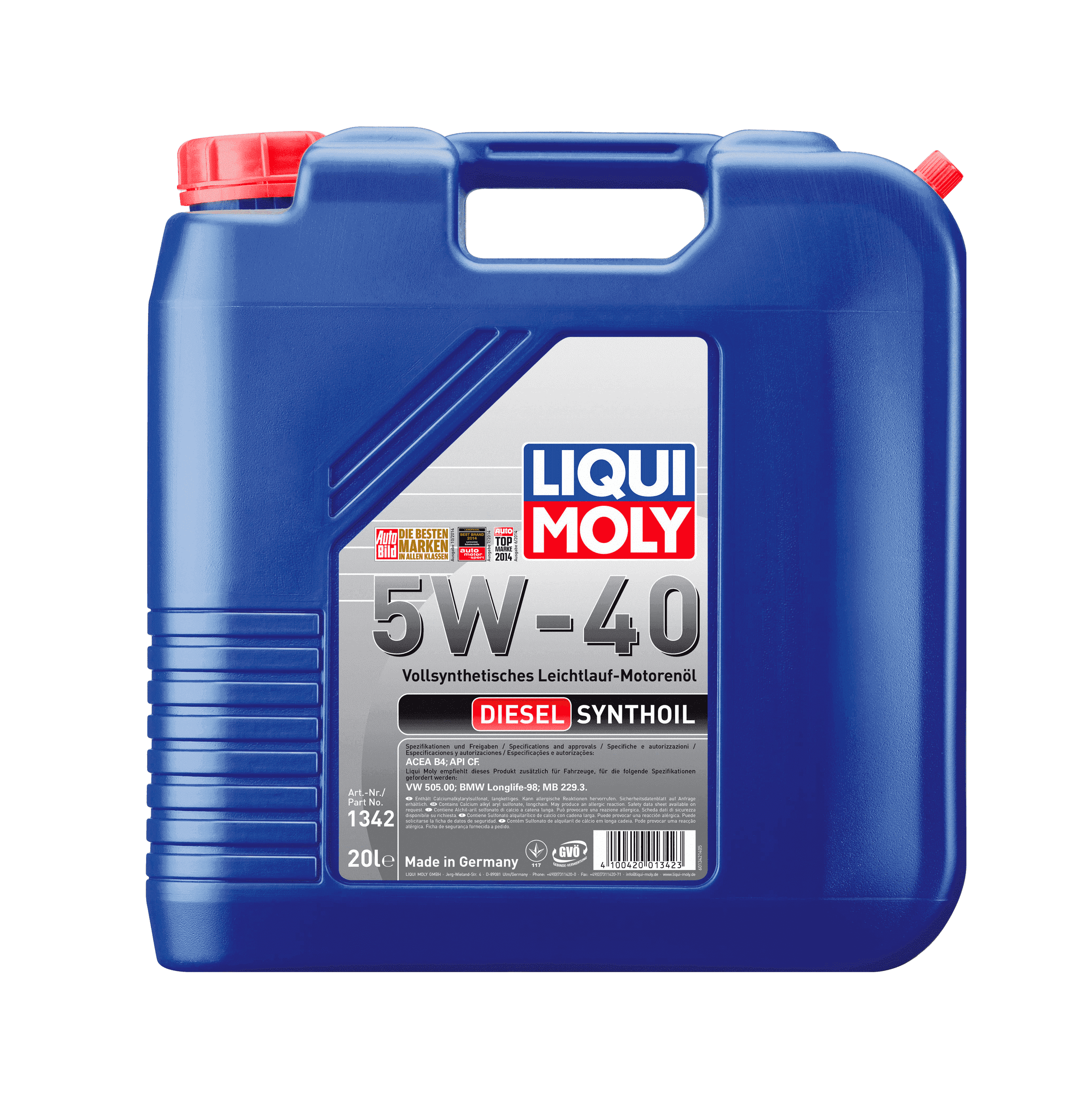 Моторное масло Liqui Moly Diesel Synthoil 5W-40, 20л (LiquiMoly: 1342)